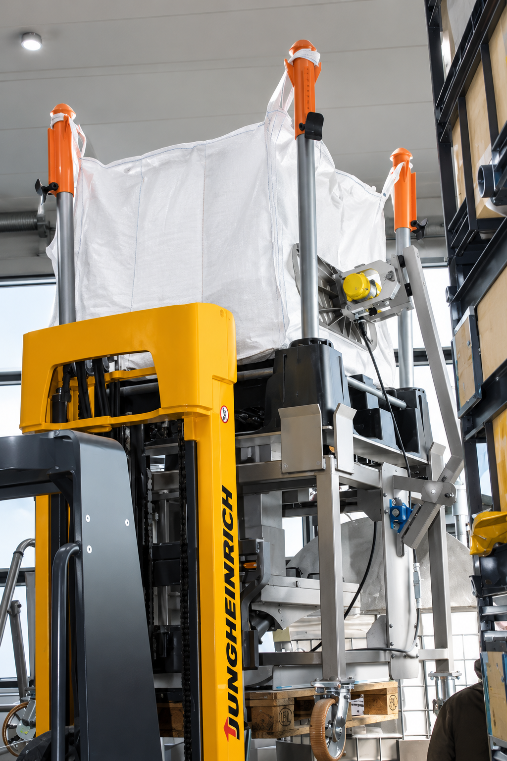 Compactación de material a granel en un big bag